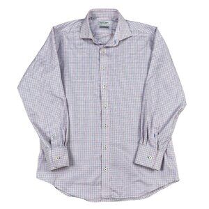Twillory Non-Iron Safe Cotton Mens Blue & Red Dress Shirt Sz 16 32 / 33